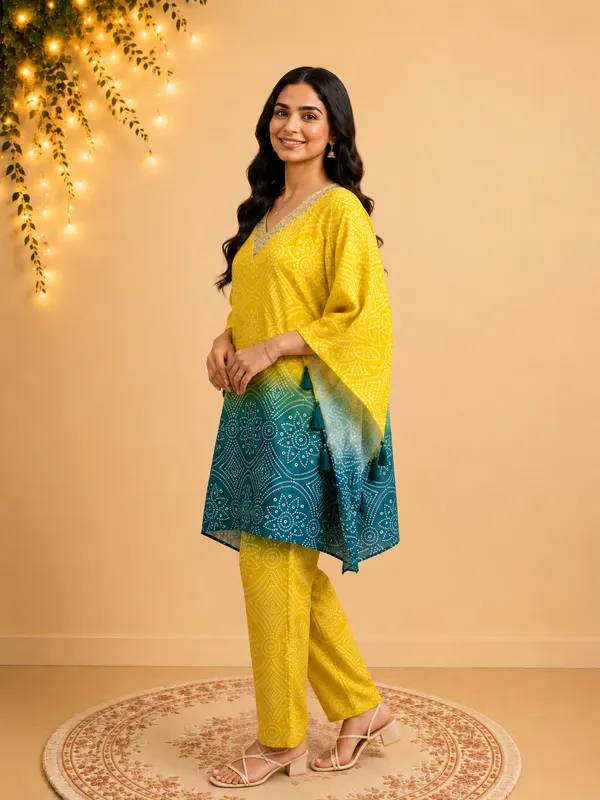 Yellow_Rayon_Printed_Straight_Kurta_Set_For_Women
