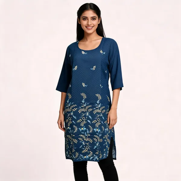Navy_Blue_Crepe_Straight_Floral_Kurta_For_Women