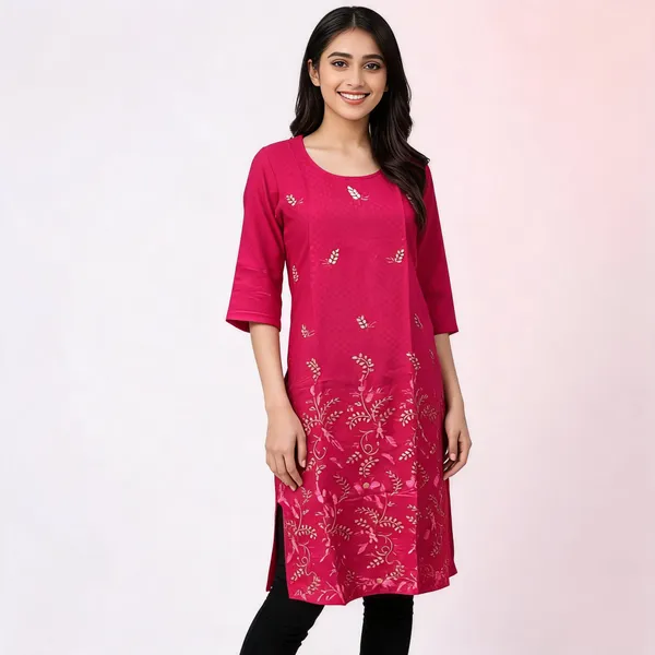 Magenta_Crepe_Straight_Floral_Kurta_For_Women