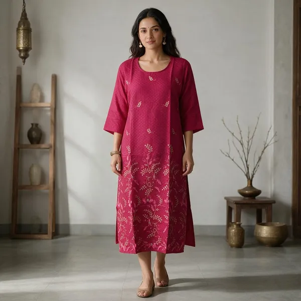 Magenta_Crepe_Straight_Floral_Kurta_For_Women