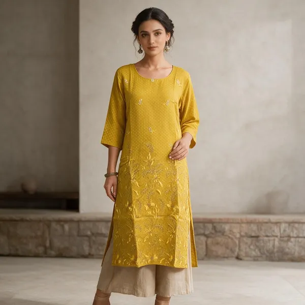 Yellow_Crepe_Straight_Embroidered_Kurta_For_Women