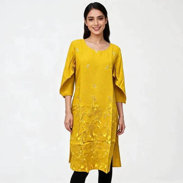Yellow_Crepe_Straight_Embroidered_Kurta_For_Women