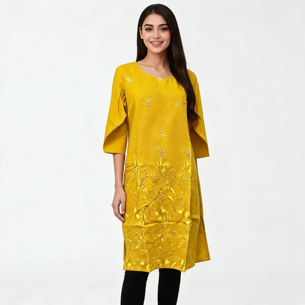 Yellow_Crepe_Straight_Embroidered_Kurta_For_Women
