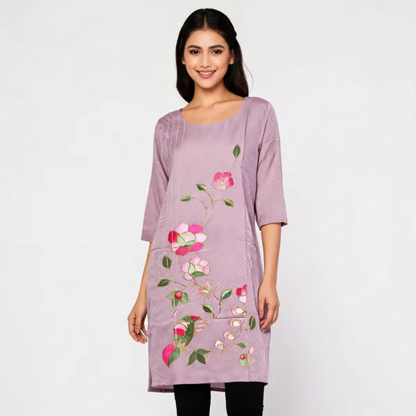 Lavender_Crepe_Straight_Floral_Embroidered_Kurta_For_Women