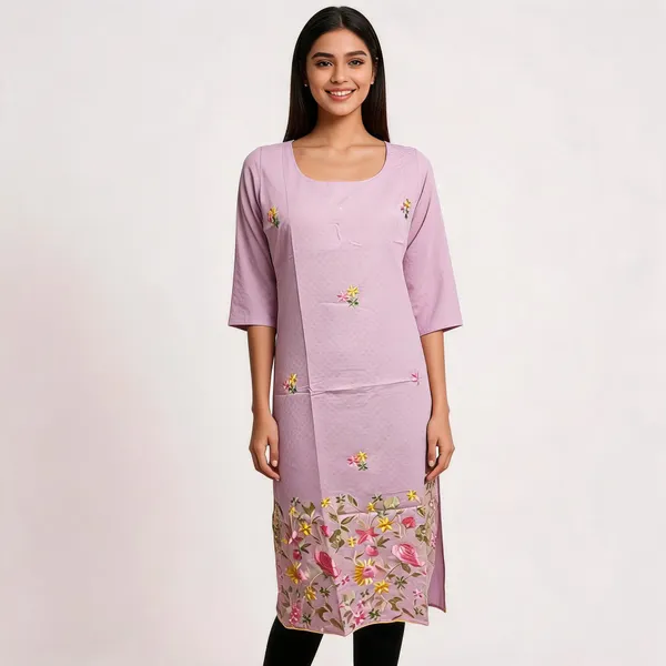 Pink_Crepe_Floral_Print_Straight_Kurta_For_Women