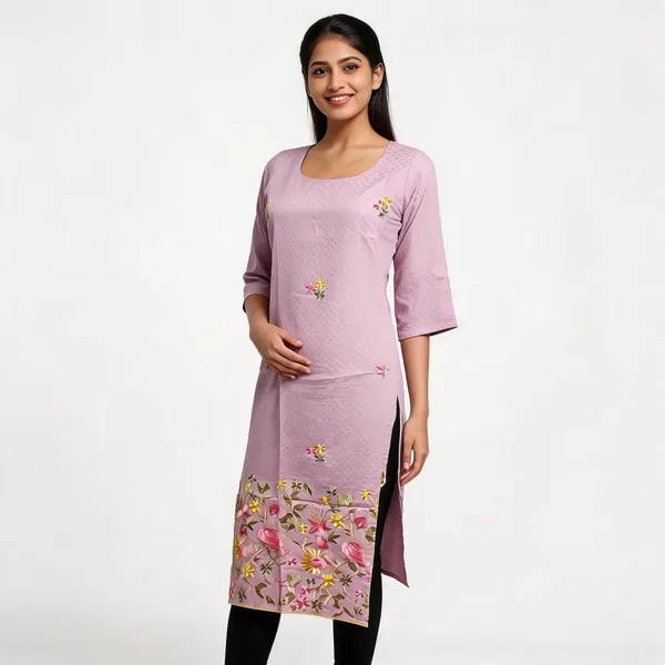 Pink_Crepe_Floral_Print_Straight_Kurta_For_Women