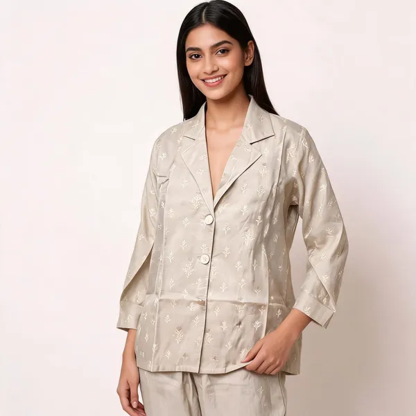 Cream_Dola_Silk_Embroidered_Tailored_Suit_Set_For_Women