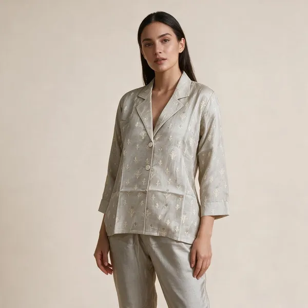 Cream_Dola_Silk_Embroidered_Tailored_Suit_Set_For_Women