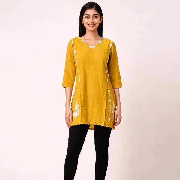 Yellow_Crepe_Straight_Fit_Kurta_For_Women