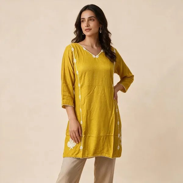 Yellow_Crepe_Straight_Fit_Kurta_For_Women