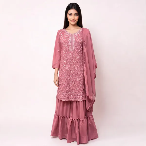 Pink_Crepe_Embroidered_Kurta_Sharara_Set_For_Women