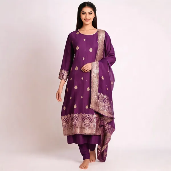 Purple_Rayon_Straight_Kurta_Set_For_Women