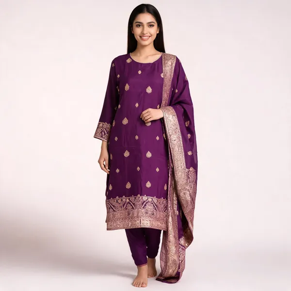 Purple_Rayon_Straight_Kurta_Set_For_Women