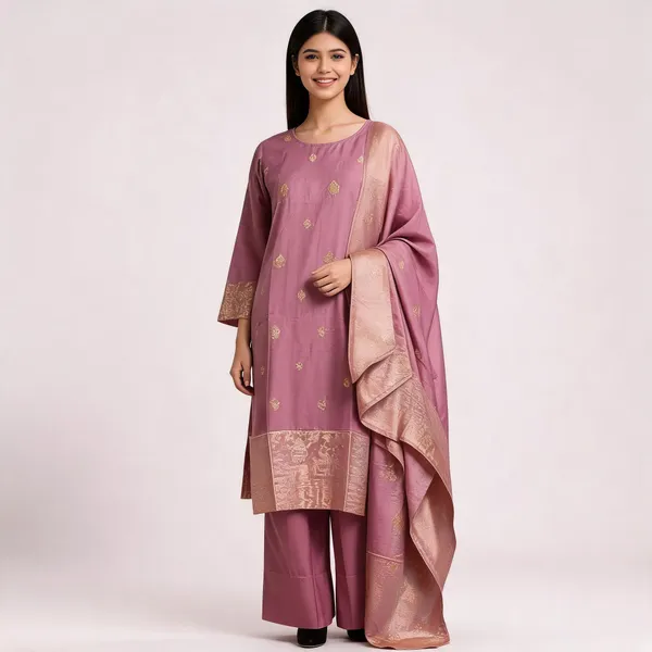 Mauve_Silk_Blend_Printed_Straight_Kurta_Set_For_Women