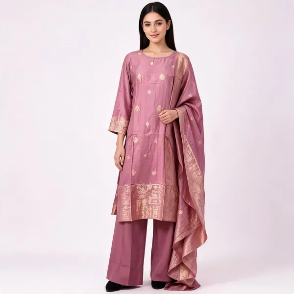 Mauve_Silk_Blend_Printed_Straight_Kurta_Set_For_Women