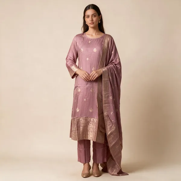 Mauve_Silk_Blend_Printed_Straight_Kurta_Set_For_Women