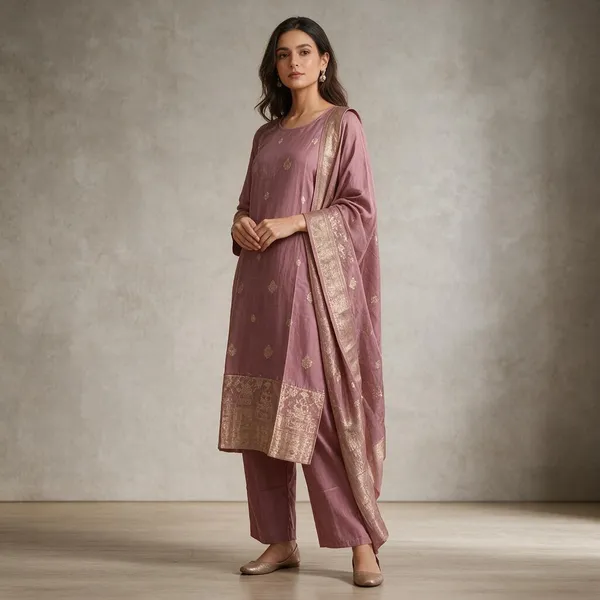 Mauve_Silk_Blend_Printed_Straight_Kurta_Set_For_Women