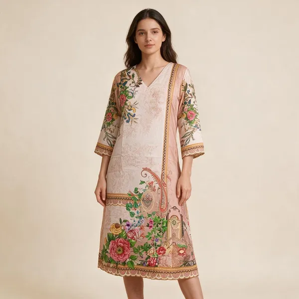 Peach_Georgette_Printed_Straight_Kurta_For_Women