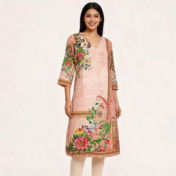 Peach_Georgette_Printed_Straight_Kurta_For_Women