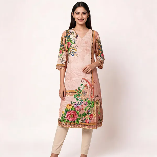Peach_Georgette_Printed_Straight_Kurta_For_Women