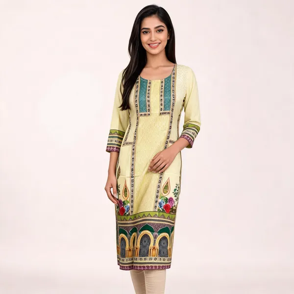 Yellow_Georgette_Printed_Straight_Kurta_For_Women