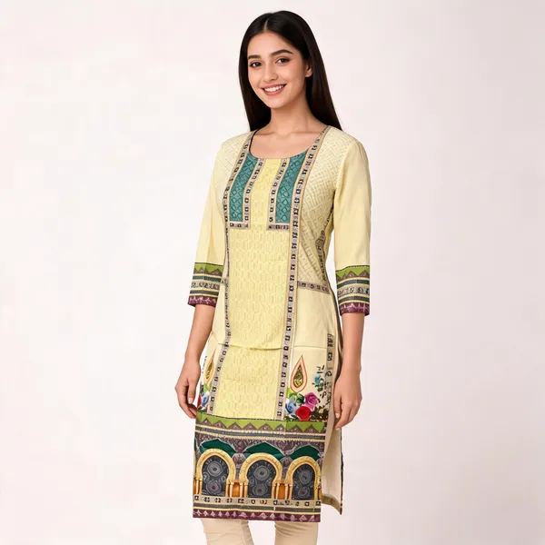 Yellow_Georgette_Printed_Straight_Kurta_For_Women