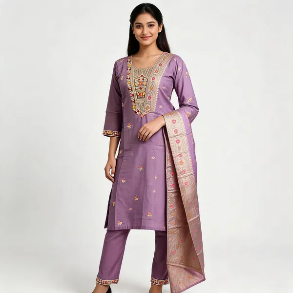 Purple_Cotton_Silk_Embroidered_Straight_Kurta_Set_For_Women