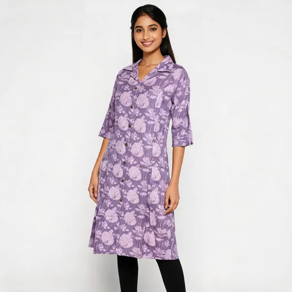 Purple_Cotton_Floral_Print_Collared_Kurta_For_Women