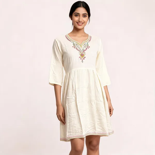 Cream_Chinon_Silk_Embroidered_Fit_And_Flare_Dress_For_Women