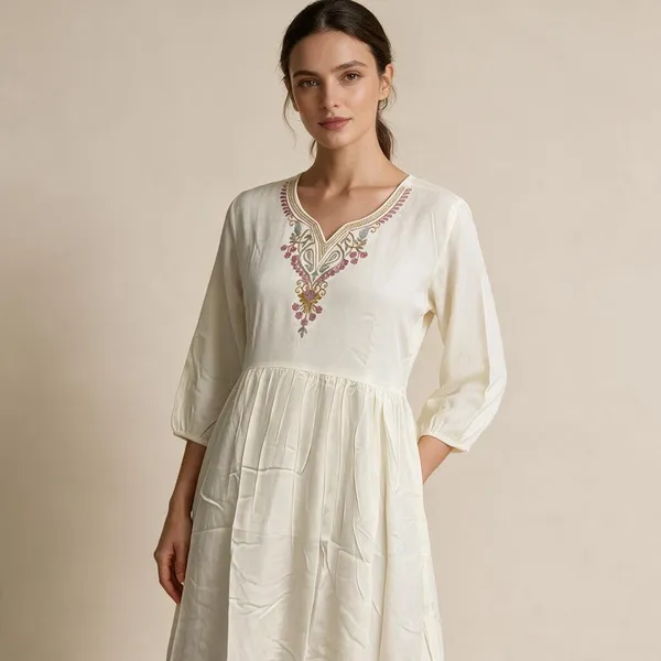 Cream_Chinon_Silk_Embroidered_Fit_And_Flare_Dress_For_Women
