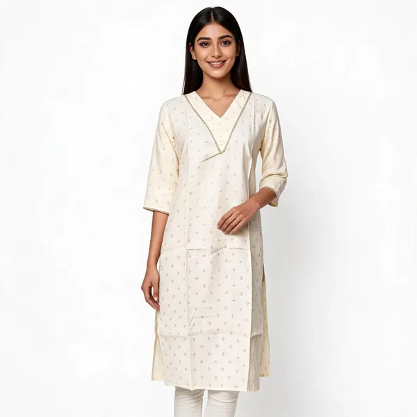 Ivory_Cotton_Straight_Kurta_For_Women