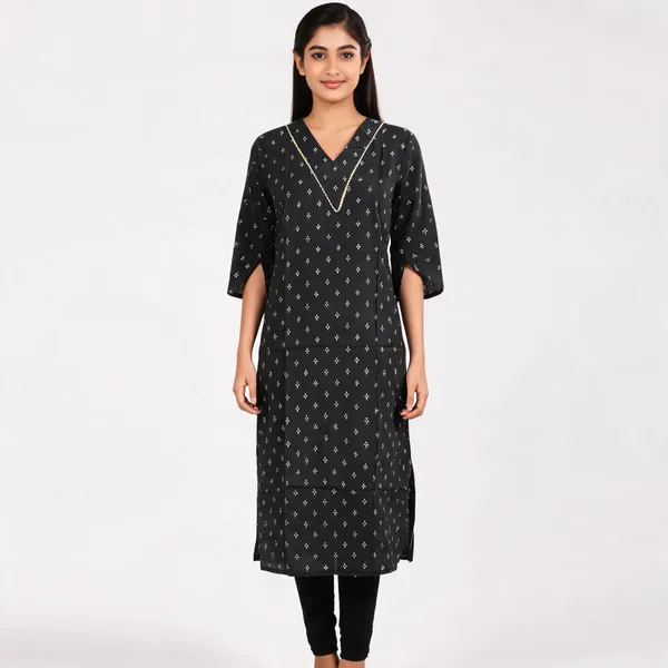 Black_Cotton_Printed_Straight_Kurta_For_Women