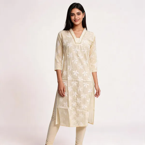 Cream_Cotton_Embroidered_Straight_Kurta_For_Women
