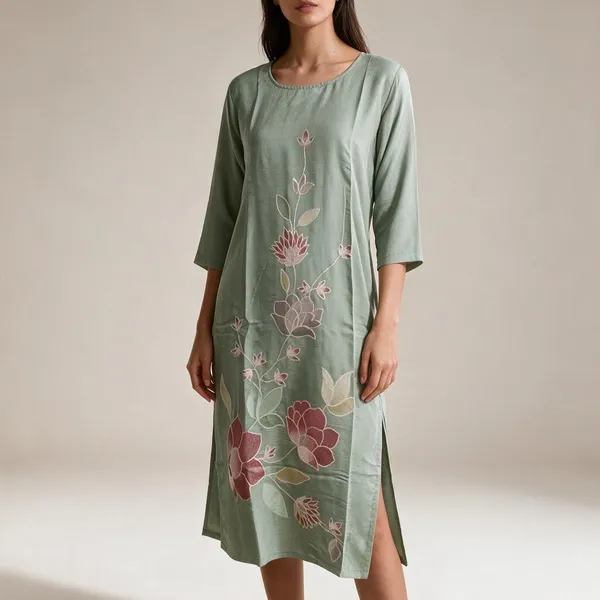 Mint_Green_Cotton_Floral_Straight_Kurta_For_Women