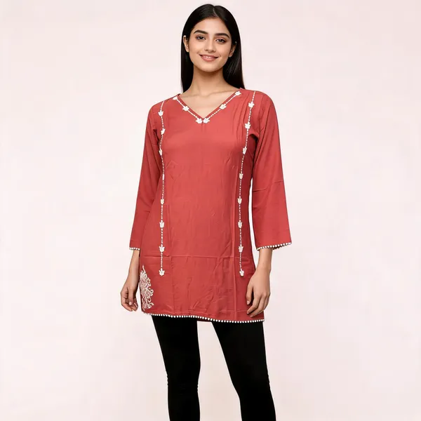 Coral_Cotton_Embellished_Straight_Kurti_For_Women