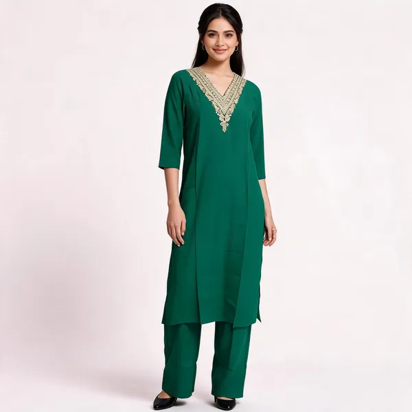 Green_Cotton_Embellished_Straight_Kurta_Set_For_Women