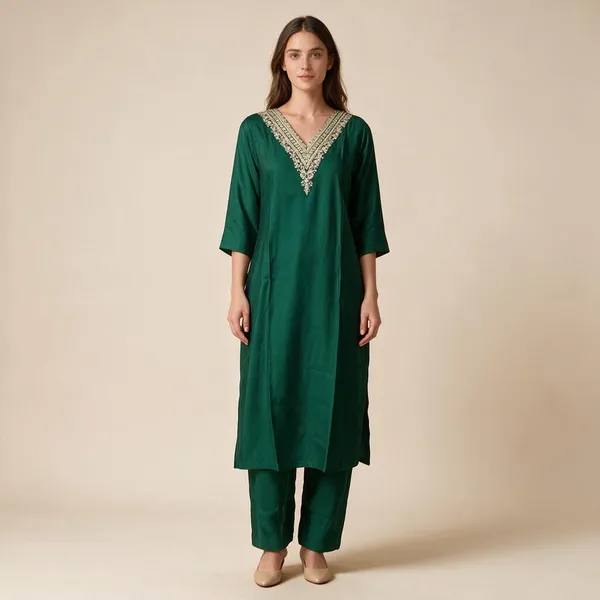 Green_Cotton_Embellished_Straight_Kurta_Set_For_Women