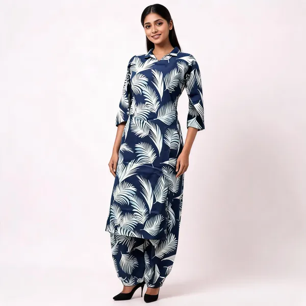 Navy_Cotton_Printed_Straight_Kurta_Set_For_Women