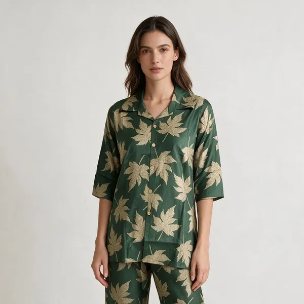 Green_Cotton_Floral_Print_Night_Suit_For_Women