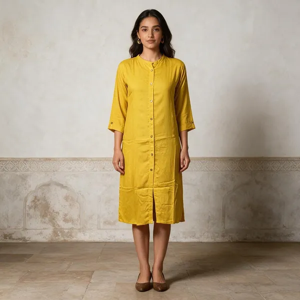 Yellow_Viscose_Rayon_Solid_Straight_Kurta_For_Women