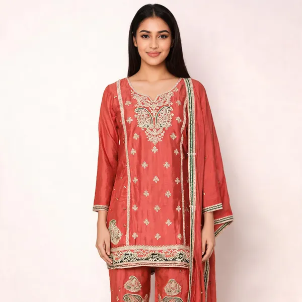 Coral_Viscose_Rayon_Embroidered_Straight_Suit_Set_For_Women