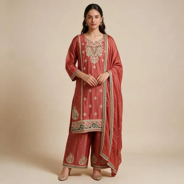 Coral_Viscose_Rayon_Embroidered_Straight_Suit_Set_For_Women