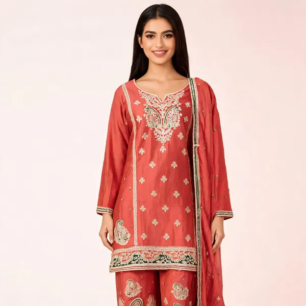 Coral_Viscose_Rayon_Embroidered_Straight_Suit_Set_For_Women