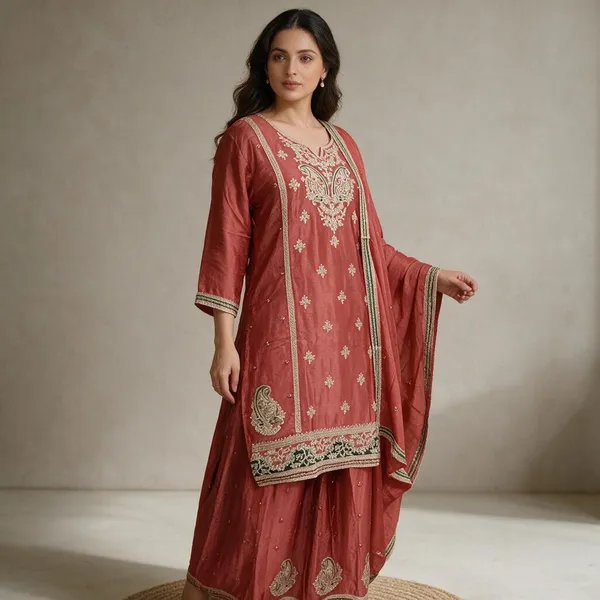 Coral_Viscose_Rayon_Embroidered_Straight_Suit_Set_For_Women