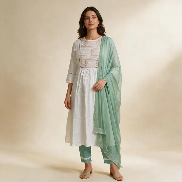 White_Crepe_Embroidered_Straight_Kurta_Set_For_Women