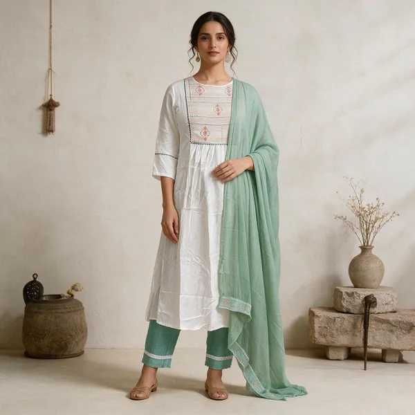 White_Crepe_Embroidered_Straight_Kurta_Set_For_Women