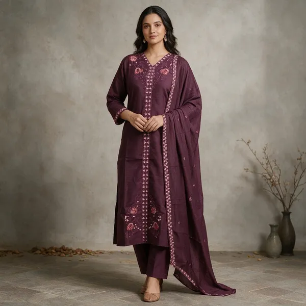 Purple_Rayon_Embroidered_Straight_Kurta_Set_For_Women