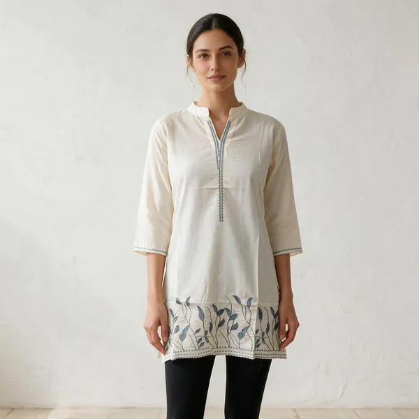 White_Rayon_Straight_Fit_Embroidered_Kurti_For_Women