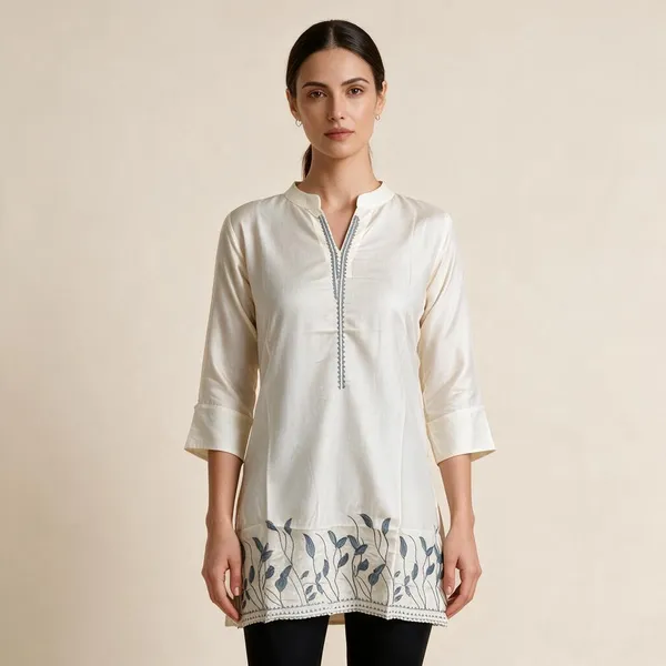 White_Rayon_Straight_Fit_Embroidered_Kurti_For_Women