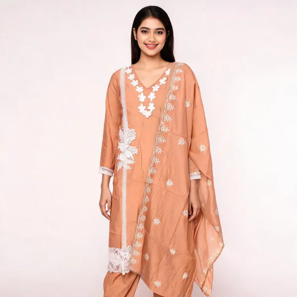 Peach_Cotton_Embroidered_Straight_Kurta_Set_With_Dupatta_For_Women